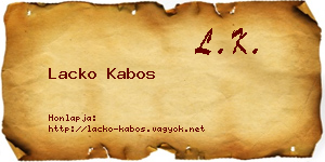 Lacko Kabos névjegykártya