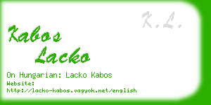 kabos lacko business card